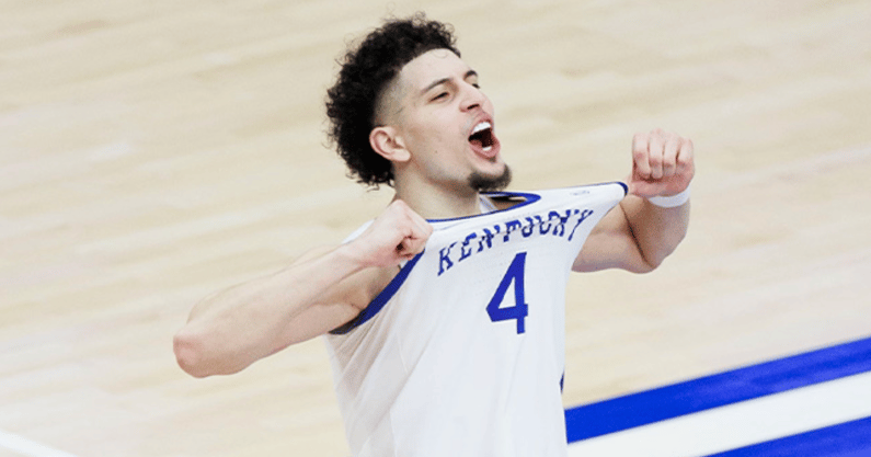 Koby Brea pops jersey following Kentucky basketball win over Tennessee